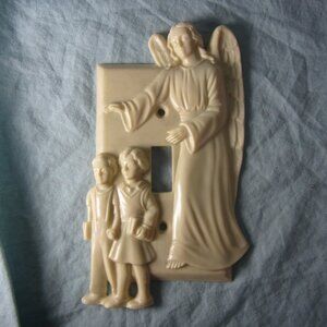 guardian angel & children vintage light switch plate cover (w2151)